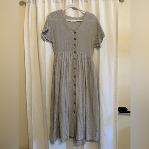 Neuflora Blue and White Striped Dress; Size M